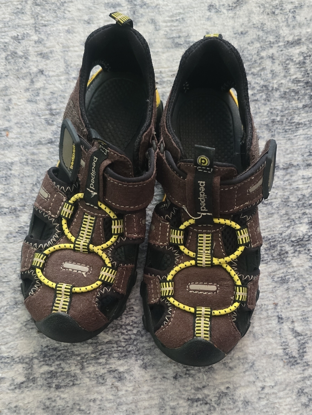 Pediped Kids' Brown & Yellow Outdoor Sandal